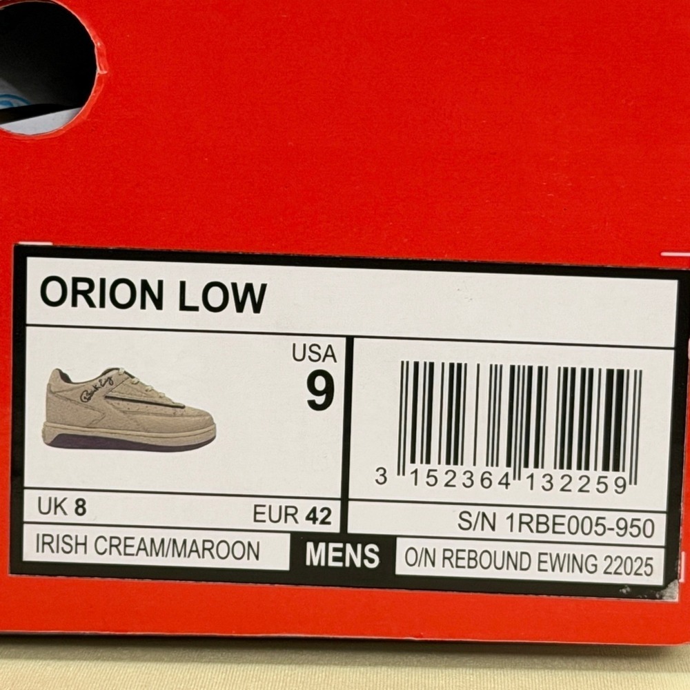 Ewing Athletics Orion Low Sneakers Mens Size 9 Irish Cream Maroon Streetwear NWT - Picture 5 of 11